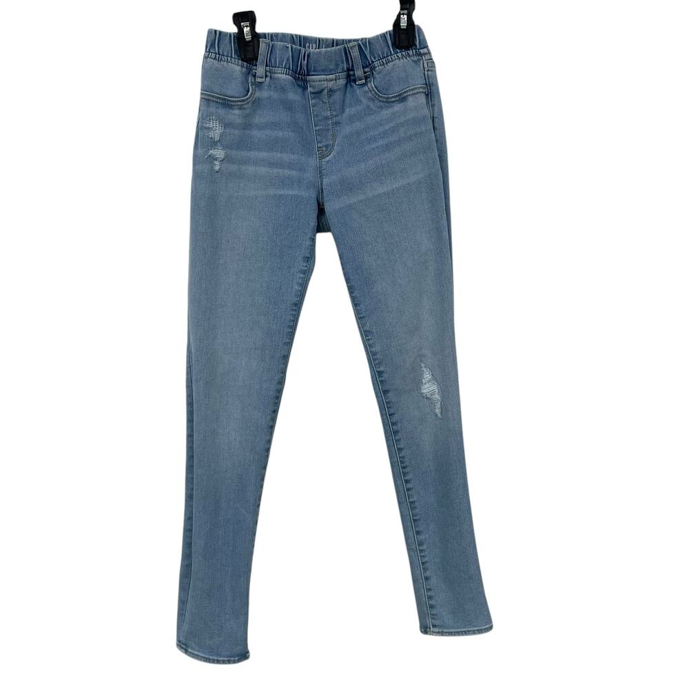 Gap Kids Pull On Light Wash Distressed Denim Skinny Jegging Girls 16 Slim